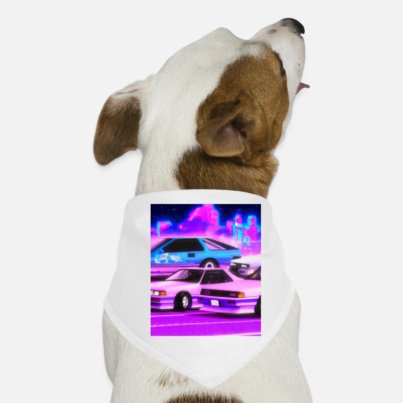 Vaporwave Aesthetic Synthwave Car Dog Bandana