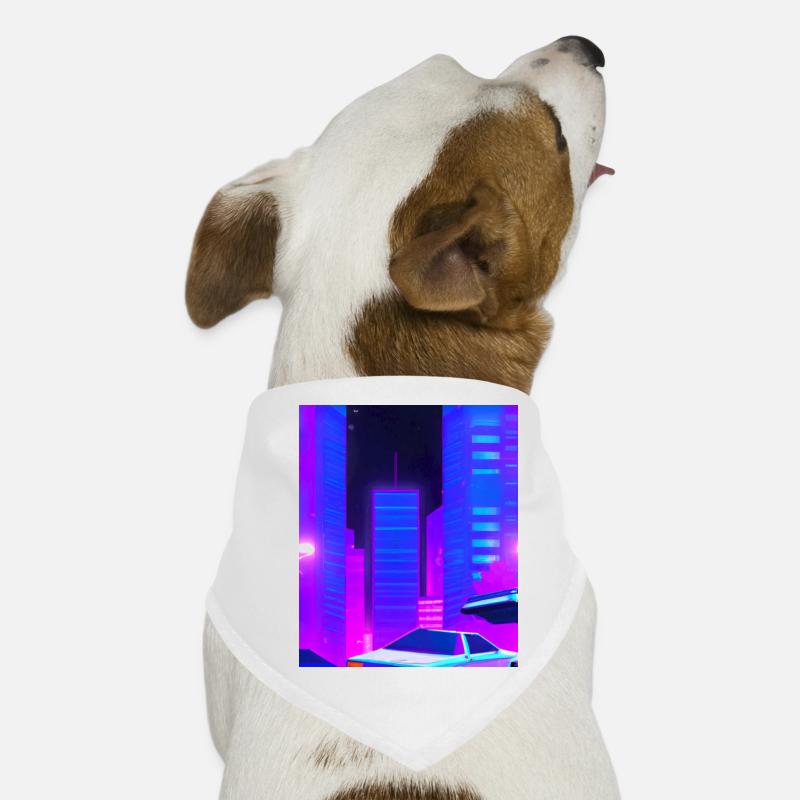 Vaporwave Esthétique Synthwave City Bandana pour chien