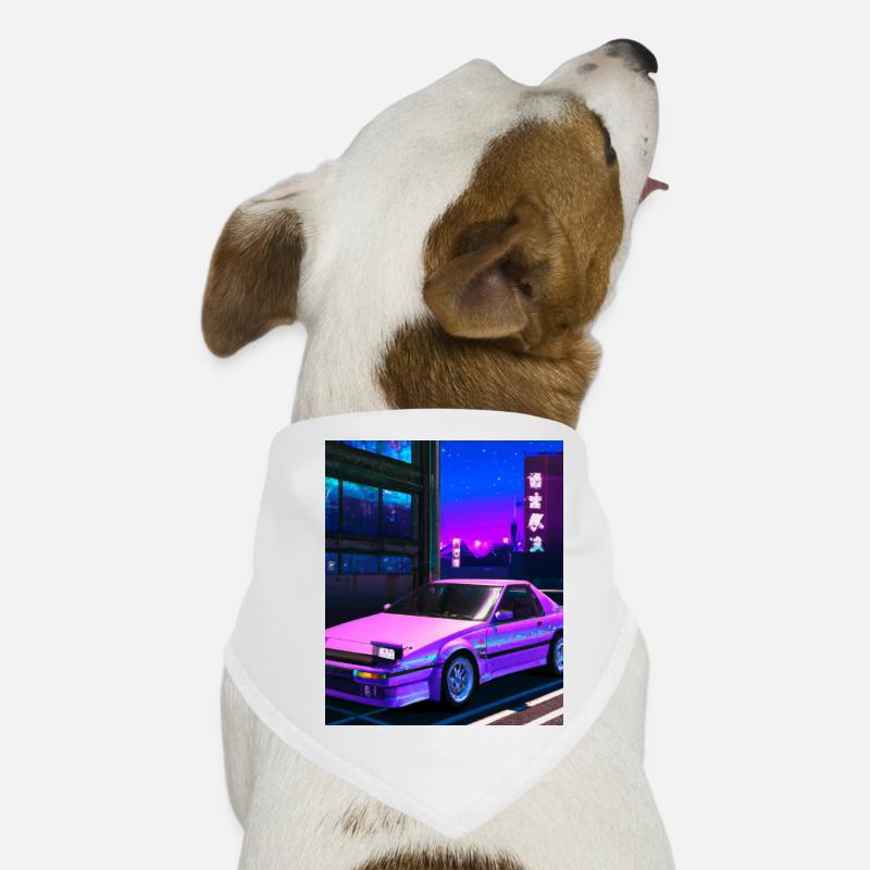Vaporwave Esthétique Synthwave Car Bandana pour chien