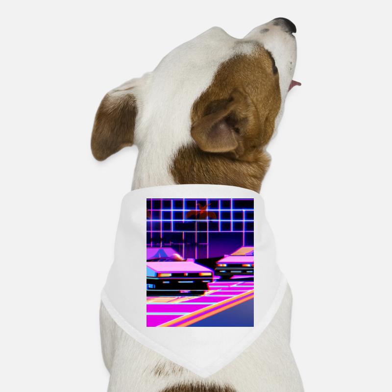 Vaporwave Aesthetic Synthwave Car Dog Bandana