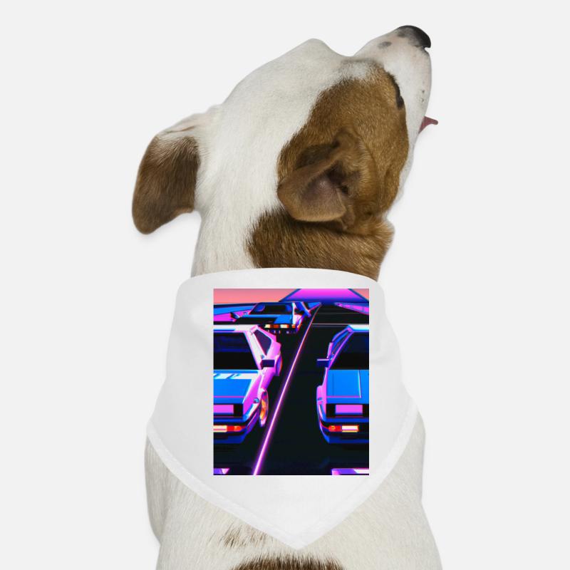Vaporwave Aesthetic Synthwave Car Dog Bandana