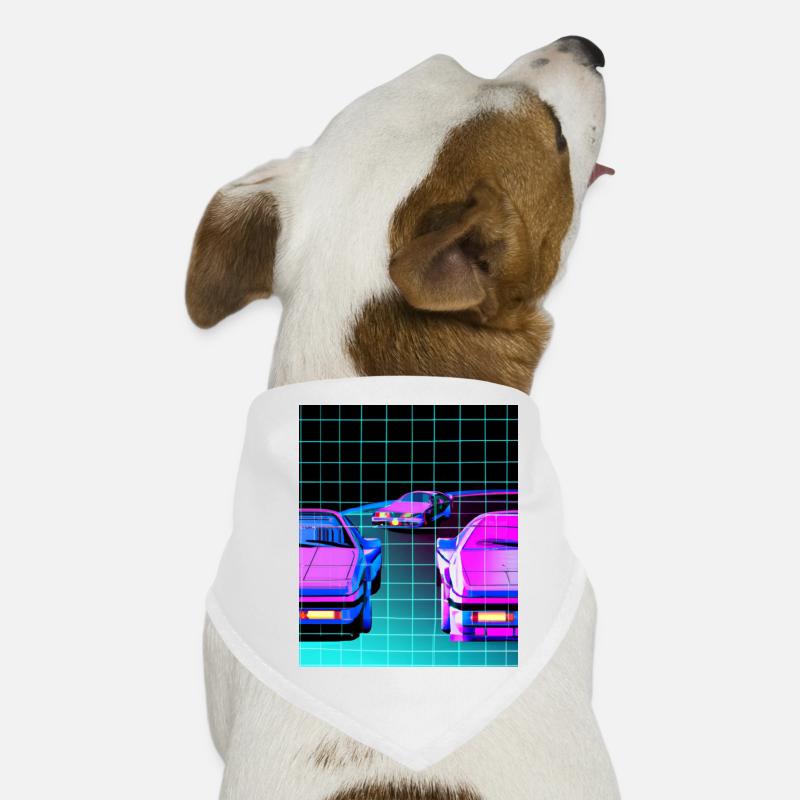 Vaporwave Esthétique Synthwave Car Bandana pour chien