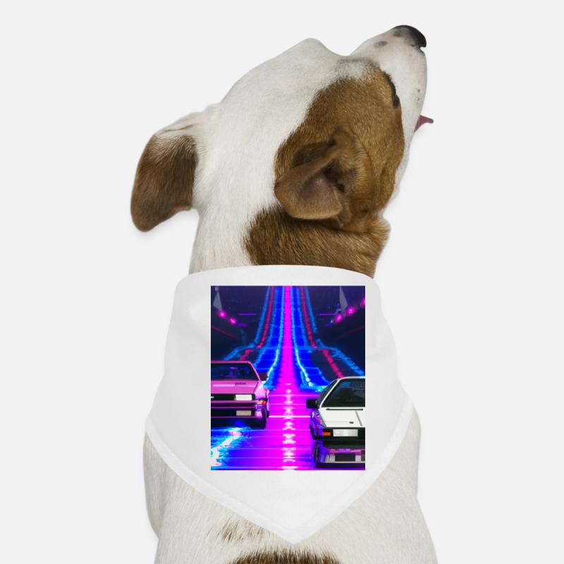 Vaporwave Esthétique Synthwave Car Bandana pour chien