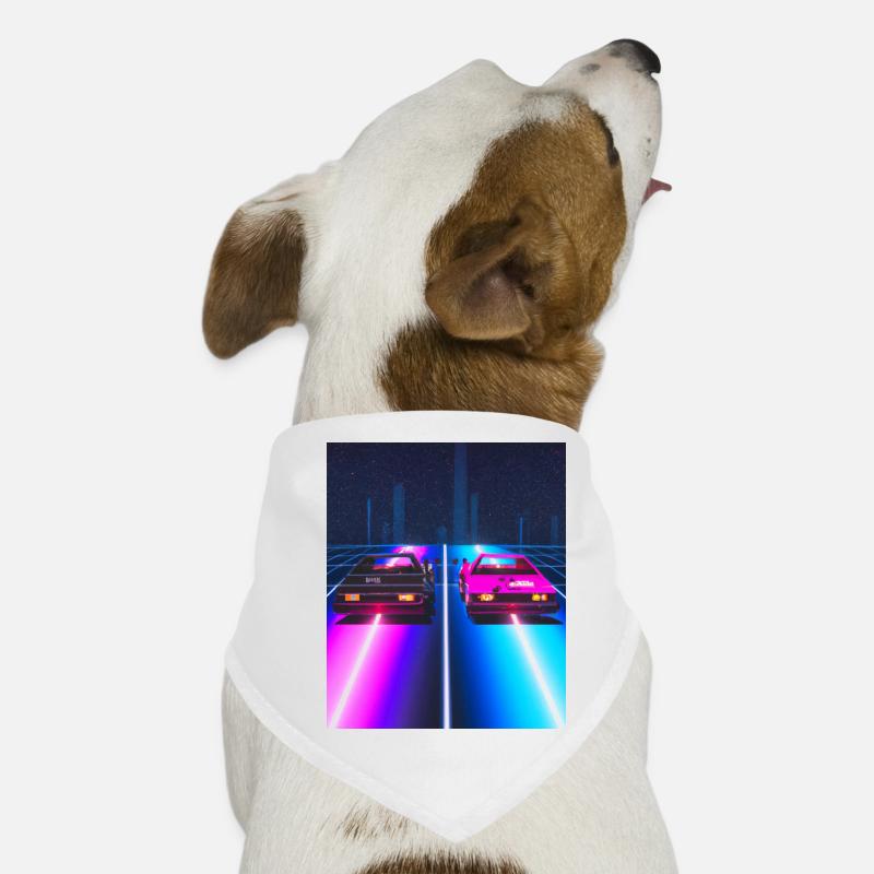 Vaporwave Aesthetic Synthwave Car Dog Bandana