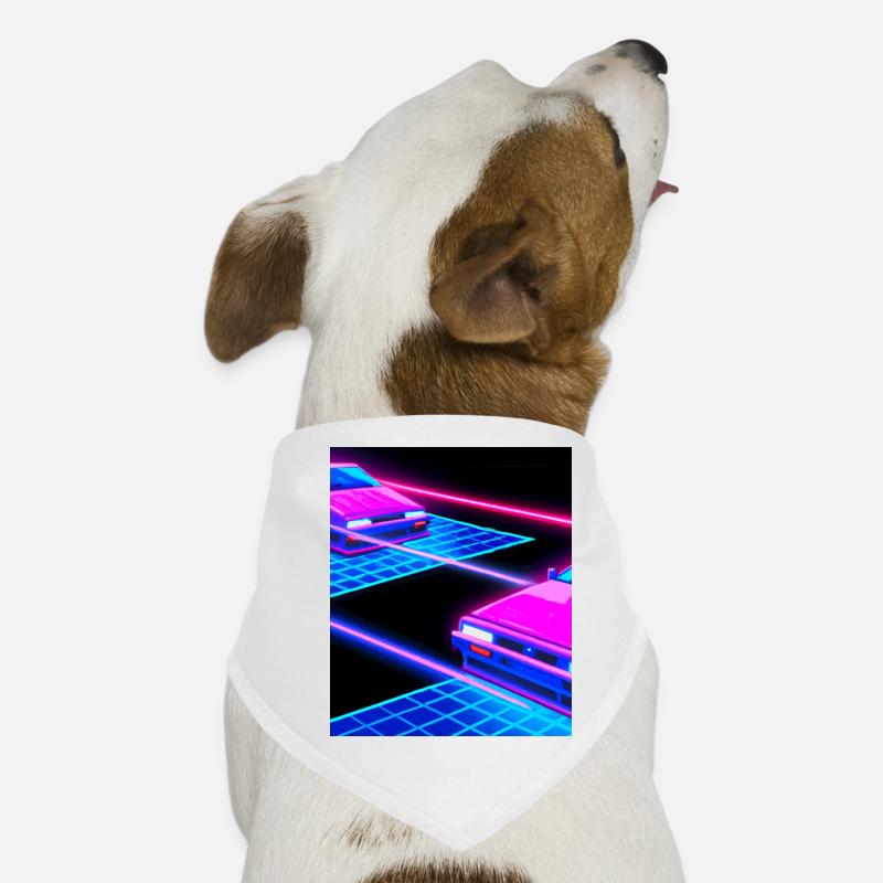 Vaporwave Esthétique Synthwave Car Bandana pour chien