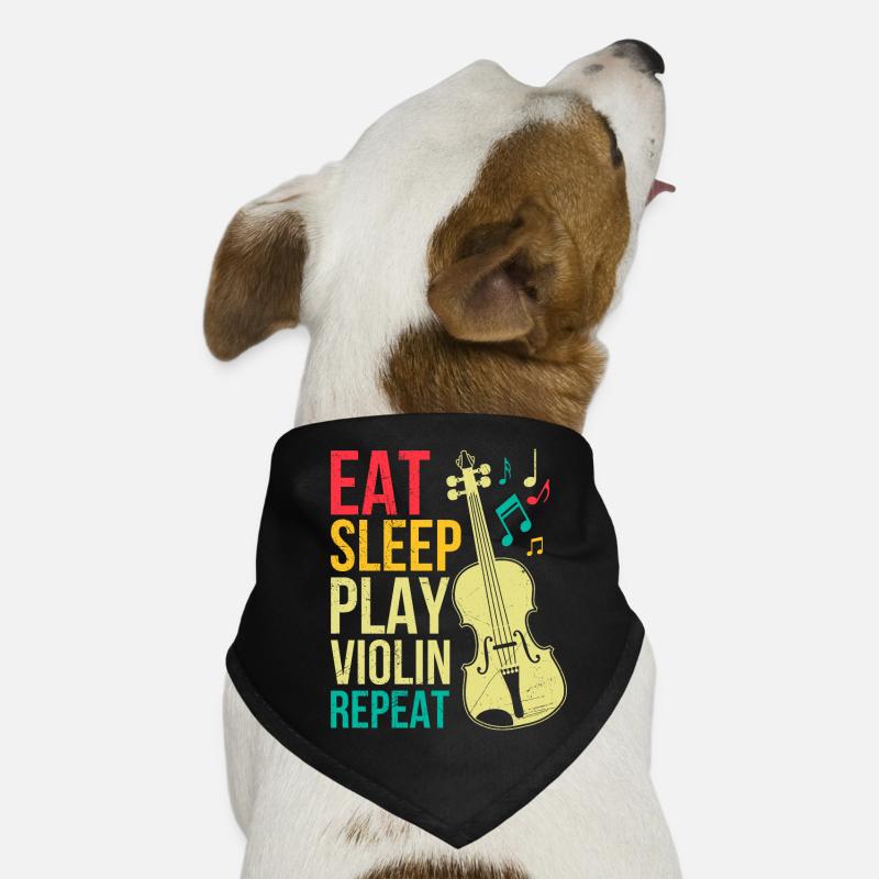 Mangez dormez jouez du violon de face Premier violon Bandana pour chien