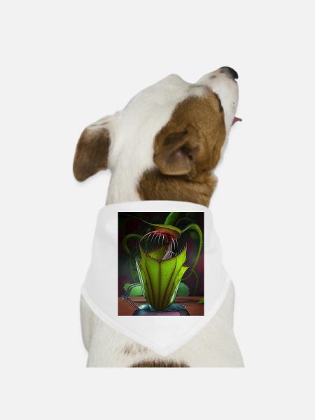 Funny Graphic Pitcher Plant Art Cool Nepenthes - Dog Bandana - white - Front