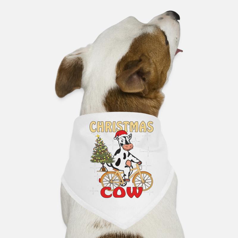 COW BICYCLE CHRISTMAS COW Dog Bandana