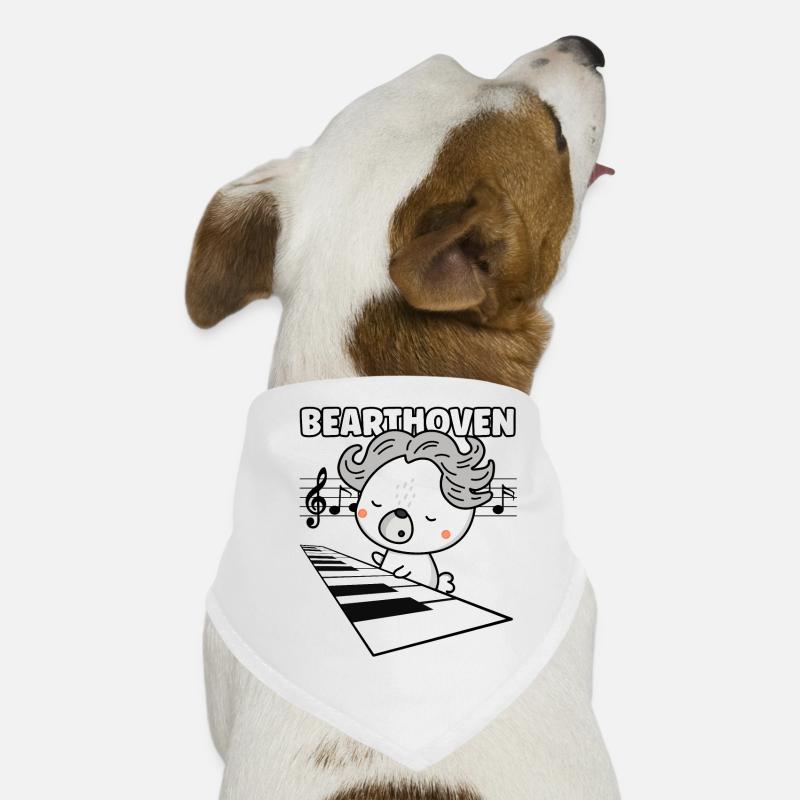 Funny Beethoven Cute Bear Playing Piano Classical Dog Bandana