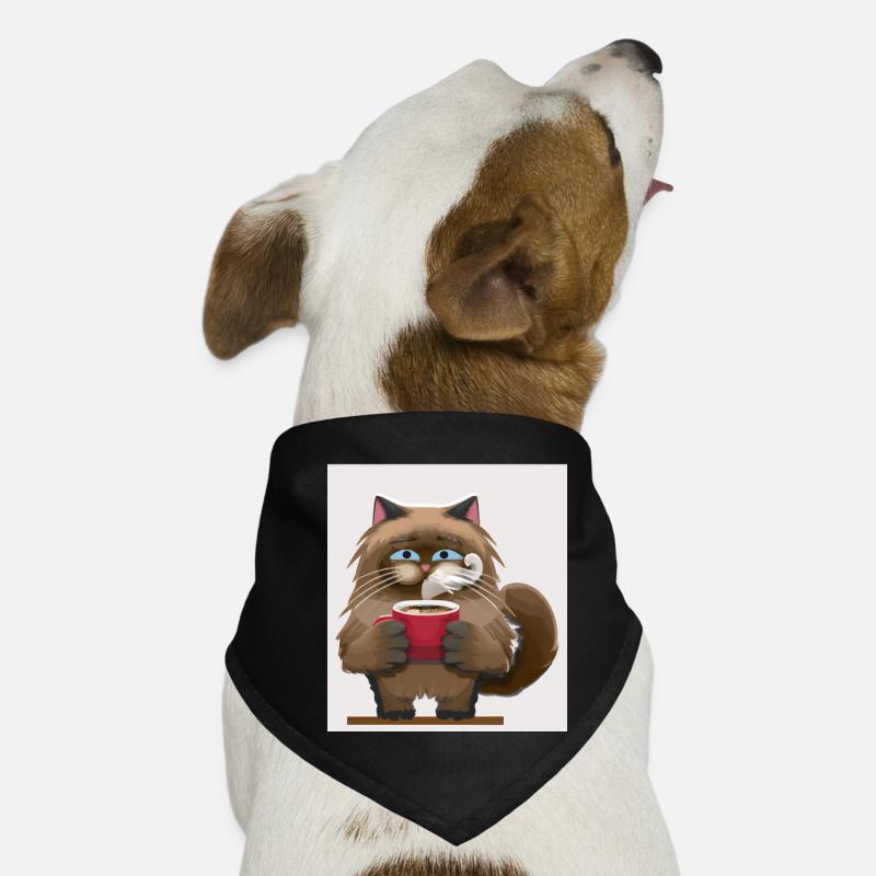 Chat mignon buvant du café Bandana pour chien