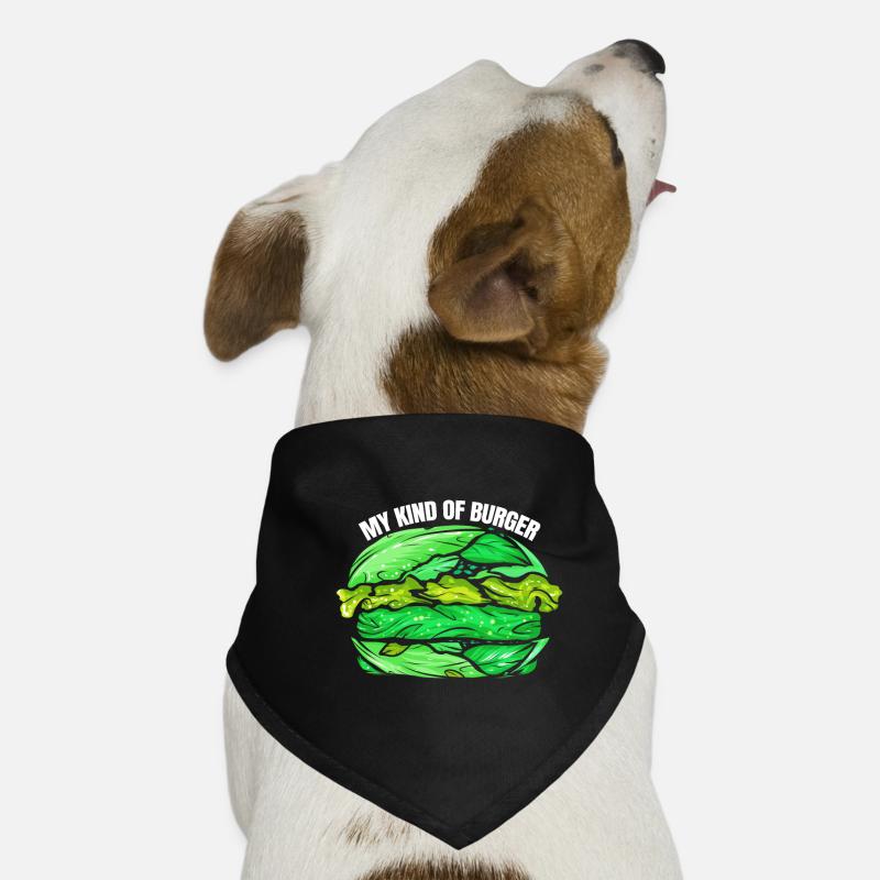 Burger végétarien, mon type de burger est vert et Bandana pour chien