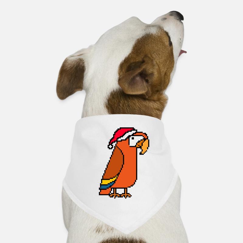 Parrot pixelated Christmas - Funny parrot Dog Bandana