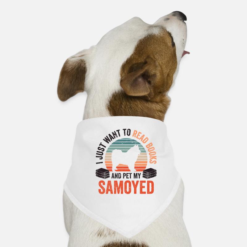 Lire et caresser Samoyède Samoyède Bandana pour chien