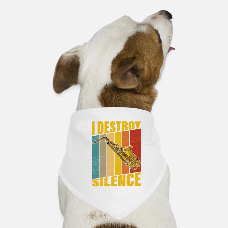 I Destroy Silence Saxophone Player Marching Band S Bandana pour chien