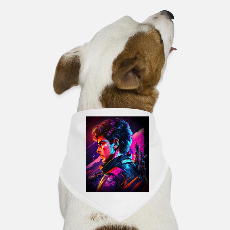 Retrowave Synthwave 80s Design Hunde-Bandana