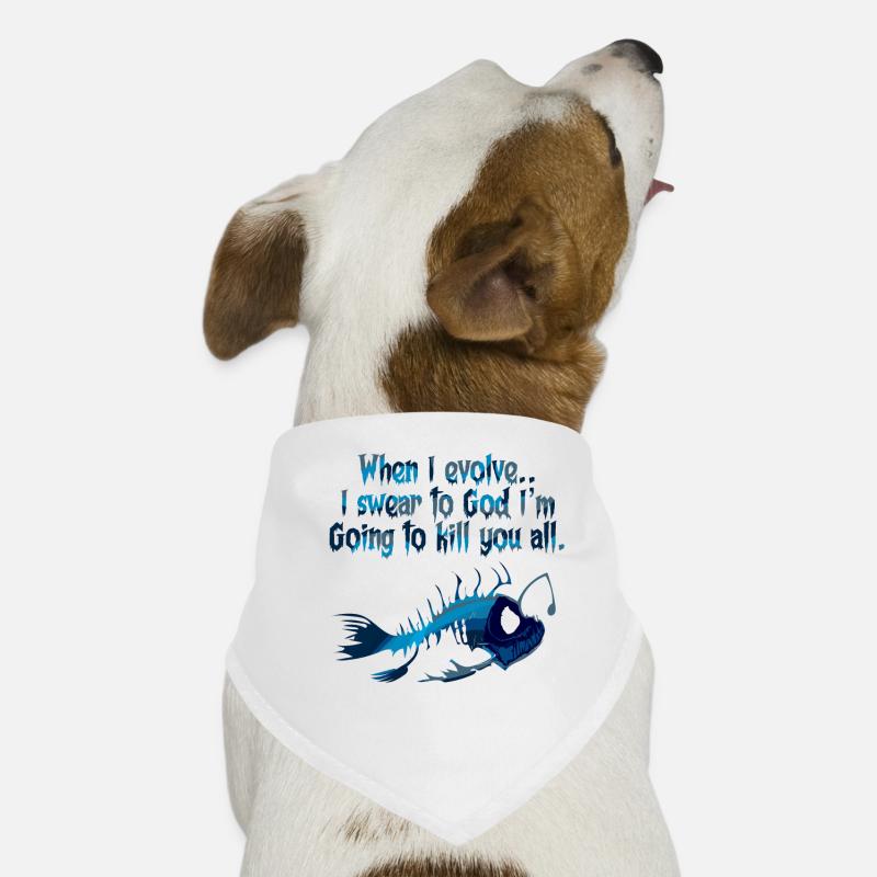 Wenn ich mich entwickle, werde ich euch alle k*ll - Hunde-Bandana - Weiß