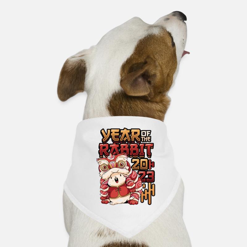 Année du Lapin 2023, signe chinois Bandana pour chien