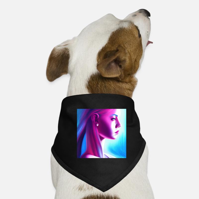 Retrowave Synthwave 80s Character Design Hunde-Bandana