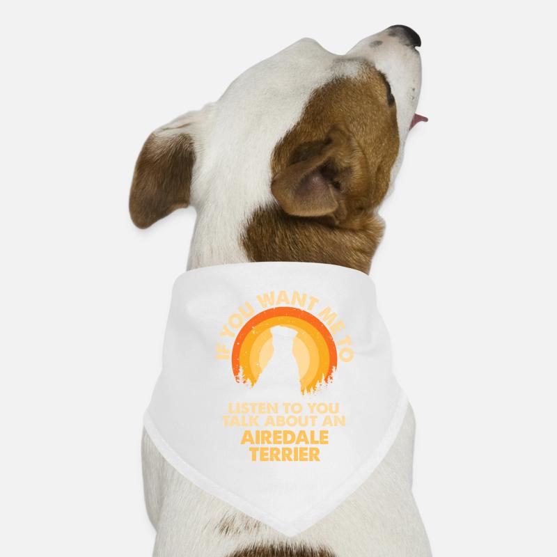 Sprechen Sie Über Hunde Airedale Terrier - Hunde-Bandana - Weiß
