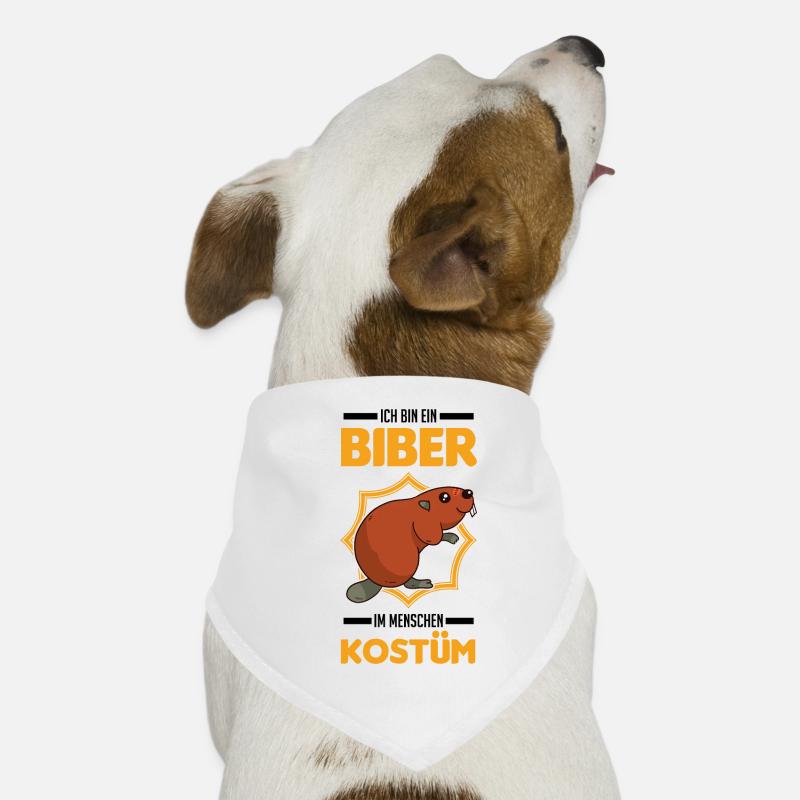Ich bin ein Biber Im Menschen Kostüm - Hunde-Bandana - Weiß