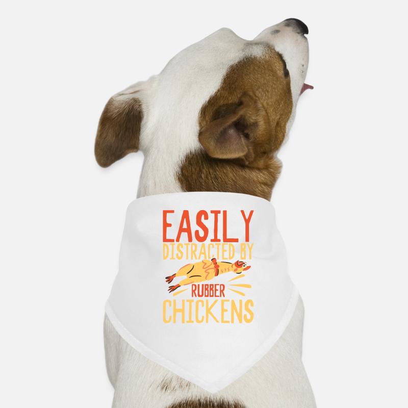 Easily Distracted By Rubber Chickens Dog Bandana