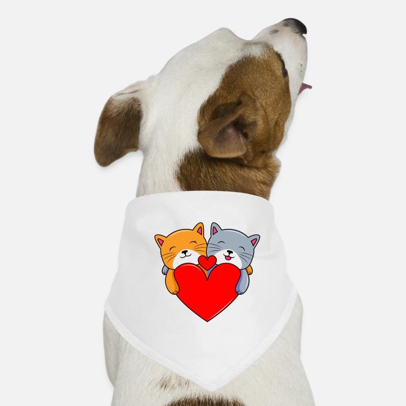 Chats amoureux de la Saint-Valentin Cher Valentin Bandana pour chien