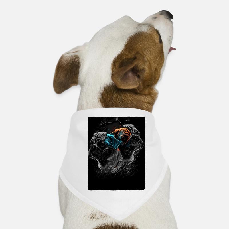 Mops Portrait Hunde-Bandana