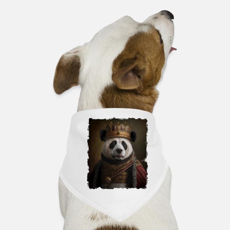 Renaissance Pet Portrait Géant Panda King Crown Bandana pour chien