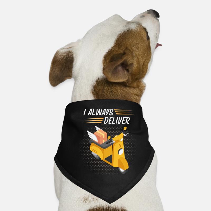 Courier, parcel deliverer, motorcycle, funny saying Dog Bandana
