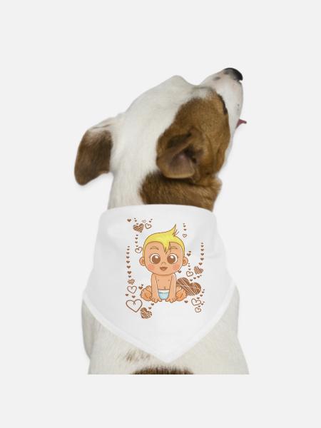 sweet baby under the rainbow - Dog Bandana - white