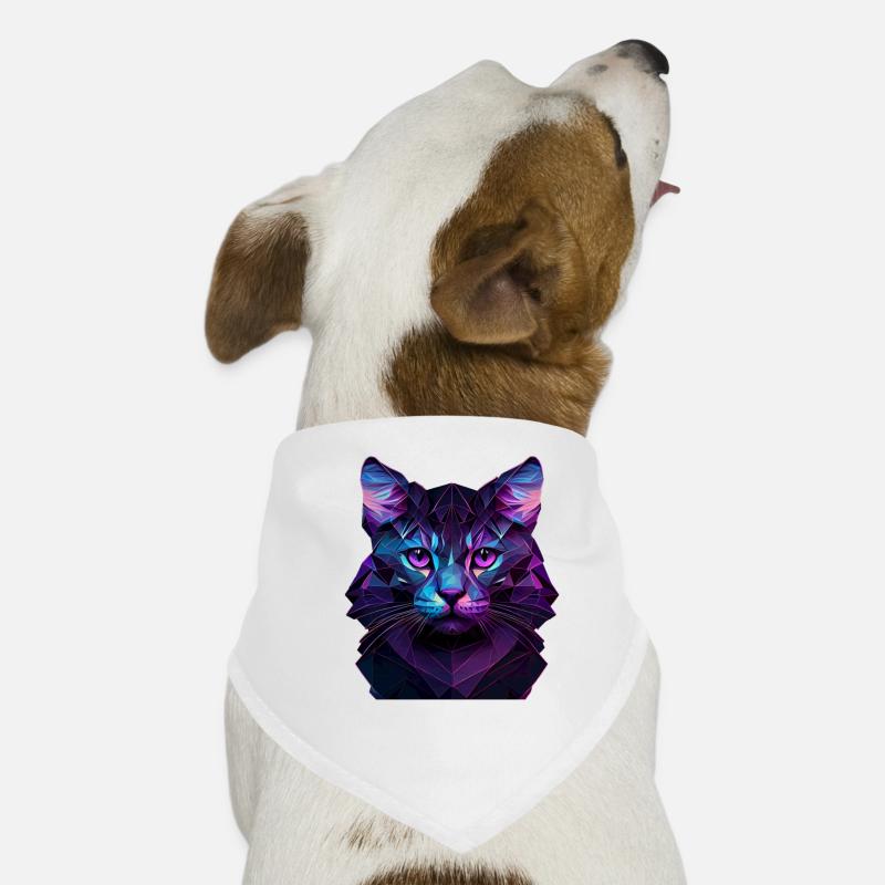 Katze Katzen Kätzchen Polygon Katze - Hunde-Bandana - Weiß