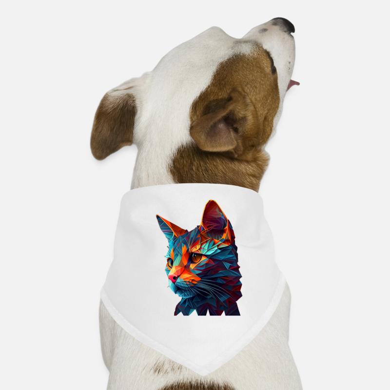 Katze Katzen Kätzchen Polygon Katze - Hunde-Bandana - Weiß