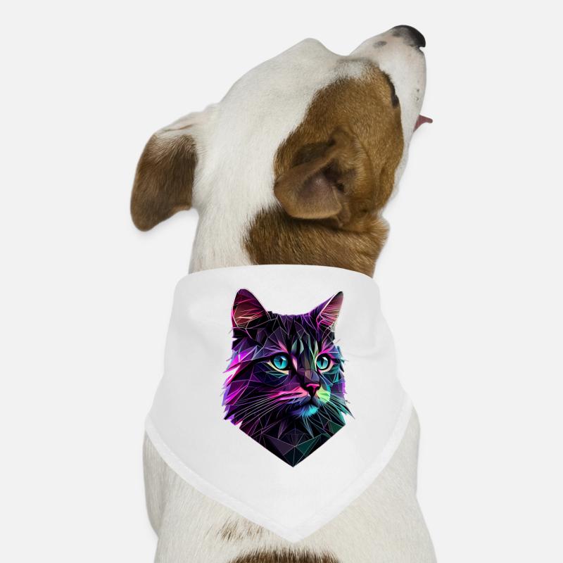 Katze Katzen Kätzchen Polygon Katze - Hunde-Bandana - Weiß