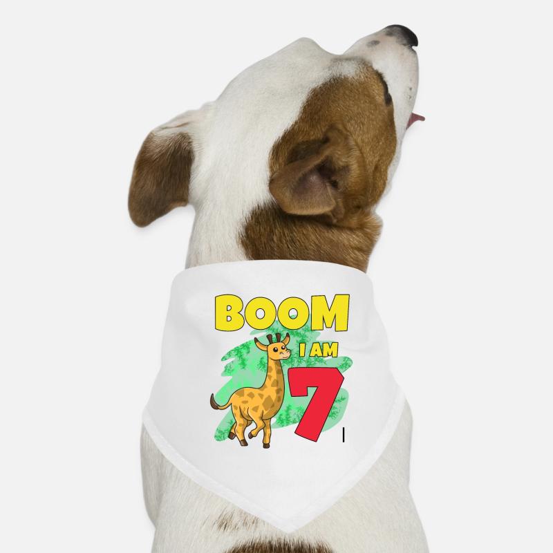 7th birthday giraffe Dog Bandana