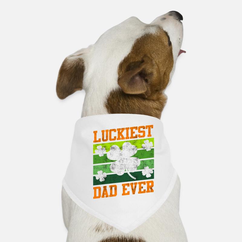 Luckiest Dad Ever Clover St. Patrick's Day Dog Bandana