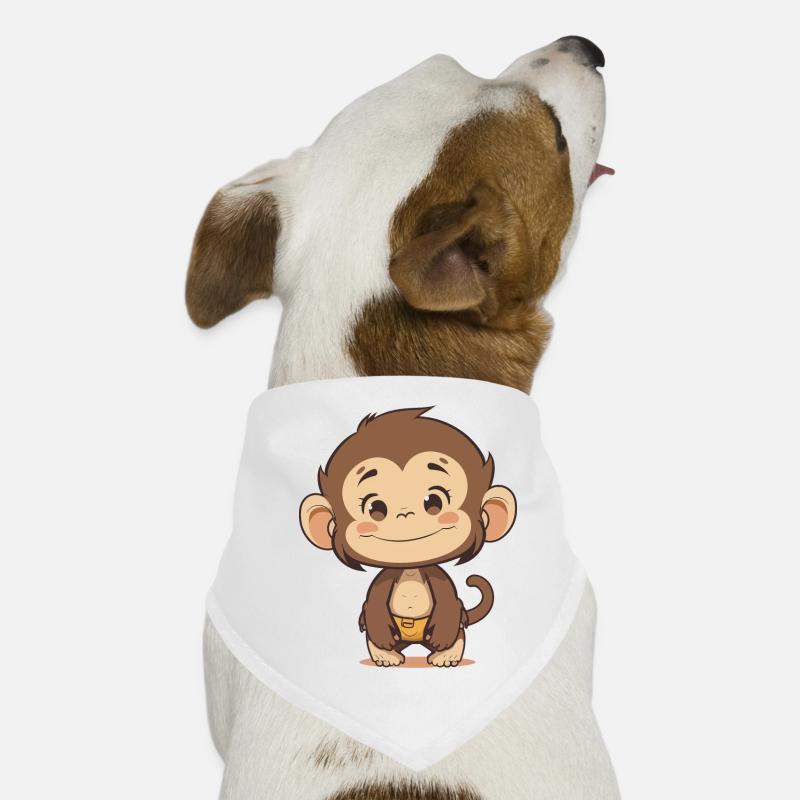 Mignon bébé singe - Conception d’animaux de dessin animé mignon Bandana pour chien