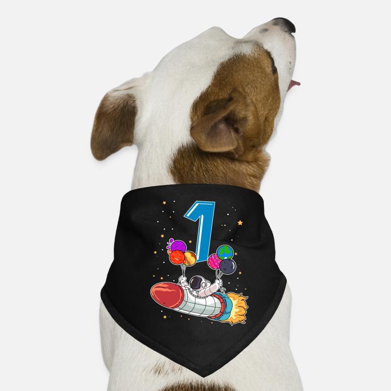 Astronaute 1 an Space Rocket 1er anniversaire Bandana pour chien