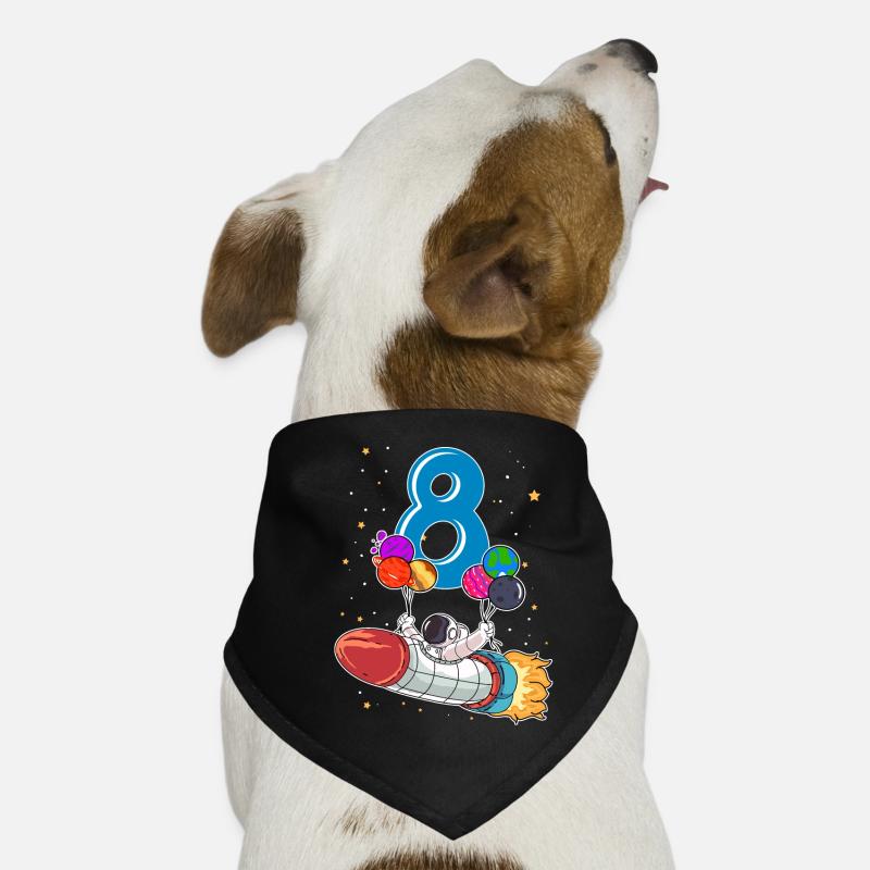 Astronaut 8 Years Space Rocket 8th Birthday Dog Bandana