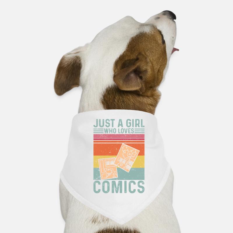 Nur ein Mädchen, das Comics liebt Retro Hunde-Bandana