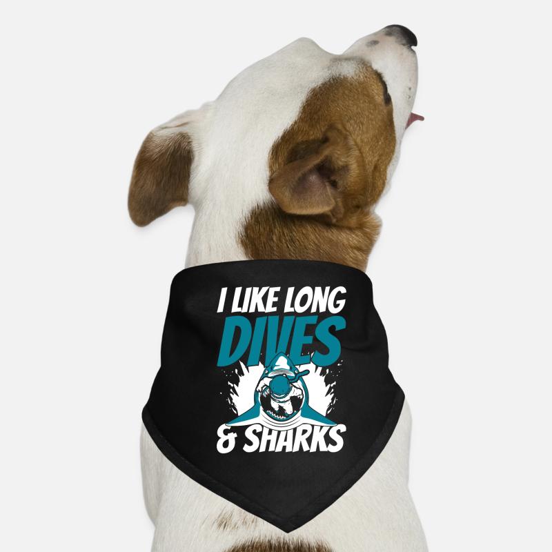 J’aime les plongées longues et les requins Diving Mask Diver Bandana pour chien