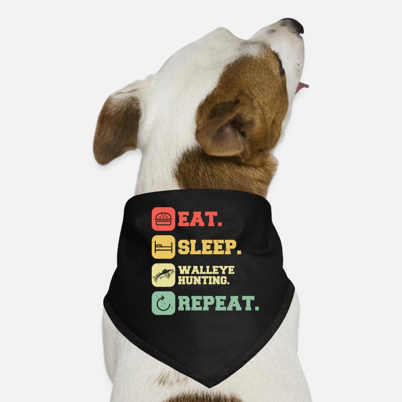 Eat. Sleep. Walleye Hunting. Repeat Walleye Hunter Hunde-Bandana