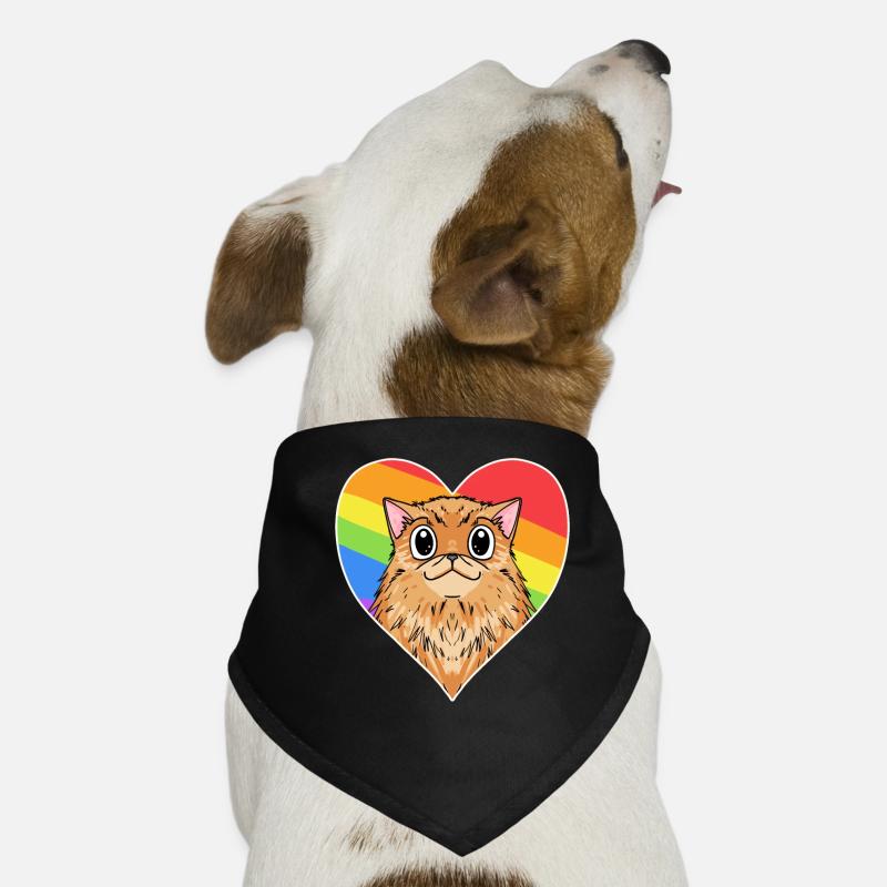 Regenbogen - Katze mit Herz Hunde-Bandana