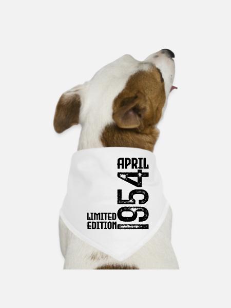Geschenk April 1954. Geburtstag April 1954. April. - Hunde-Bandana - Weiß