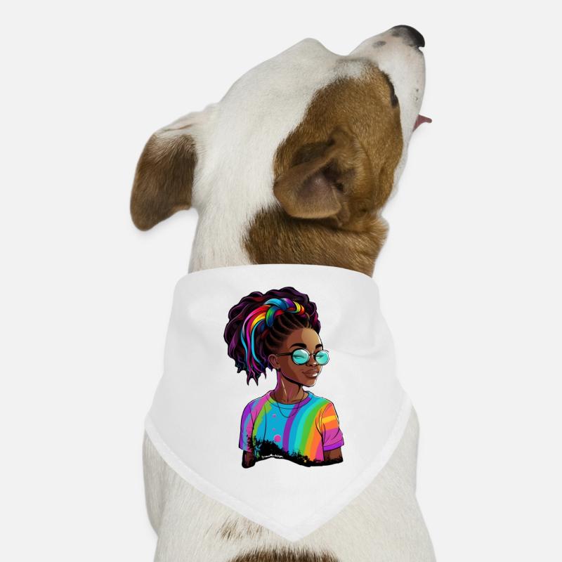 Bunte Dreadlocks und Regenbogen-T-Shirt Hunde-Bandana