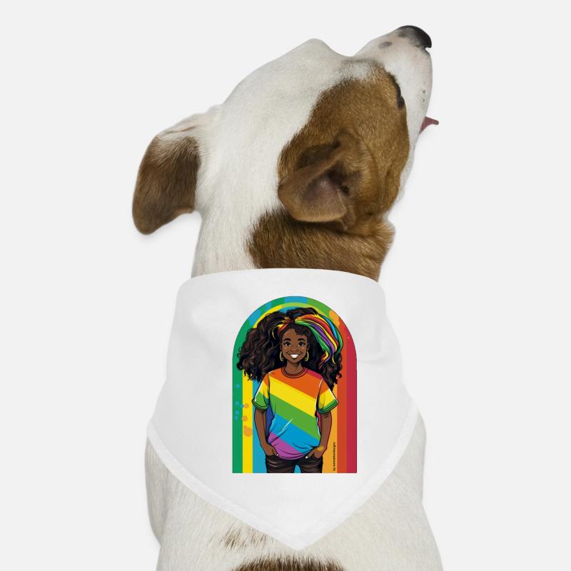 Lebendige Regenbogen-Porträtkunst Hunde-Bandana