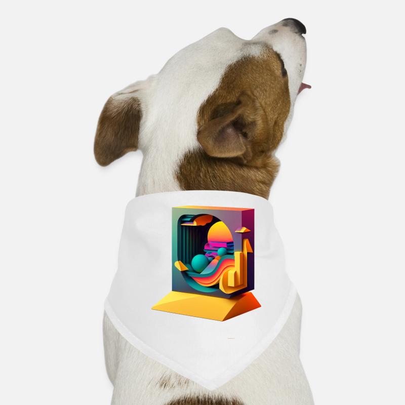 3D - Hunde-Bandana - Weiß