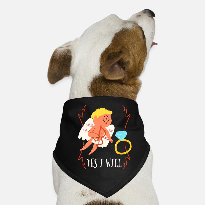 Heiratsantrag Hochzeitsantrag Wedding Engel-Spruch Hunde-Bandana