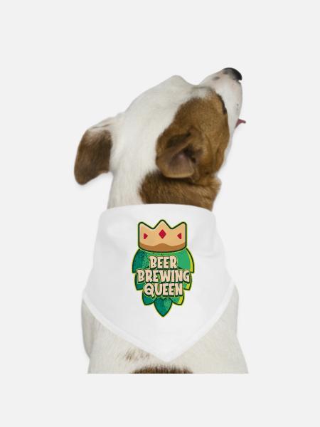 Bière artisanale Bière artisanale Reine de la bière - Bandana pour chien - blanc - Devant