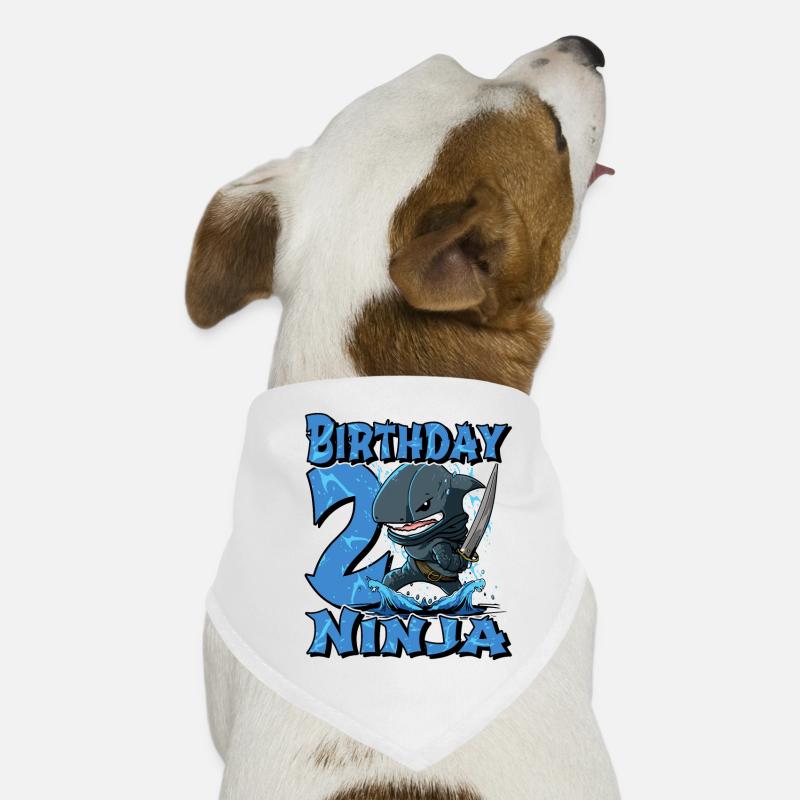 Shark Ninja I’m 2 - Action Anniversaire sous-marin Bandana pour chien
