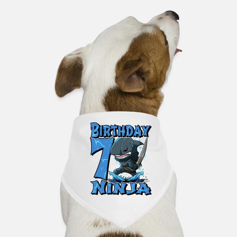 Shark Ninja I am 7 - Action Anniversaire sous-marin Bandana pour chien